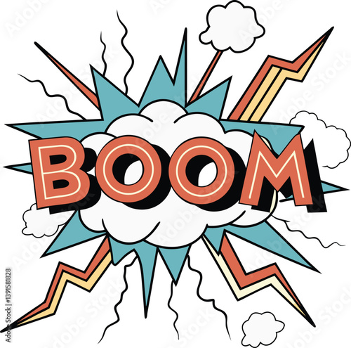 Retro Comic Book Boom Explosion Pop Art Graphic Design