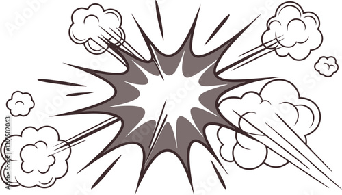 Comic Book Explosion Graphic Design, Burst, Pow, Bang, Effects