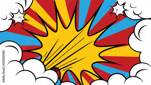 Retro Comic Book Explosion Pop Art Style Burst Background