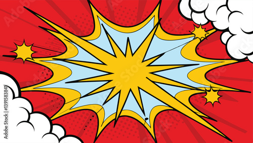 Comic Book Explosion Pop Art Design Graphic Background