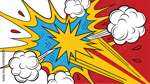 Dynamic Comic Book Explosion Pop Art Style Blast Power