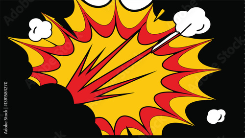 Dynamic Comic Book Explosion Pop Art Style Blast Power