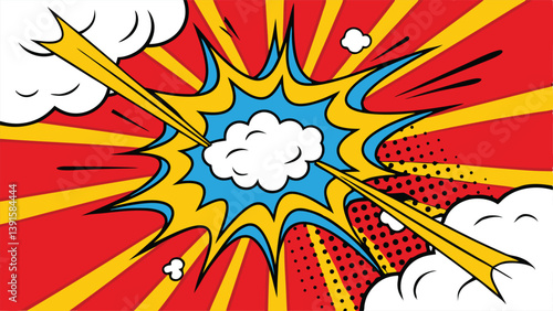 Dynamic Comic Book Explosion Pop Art Style Blast Power