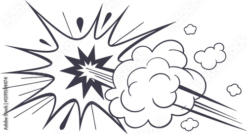 Dynamic Comic Book Explosion Pop Art Style Blast Power