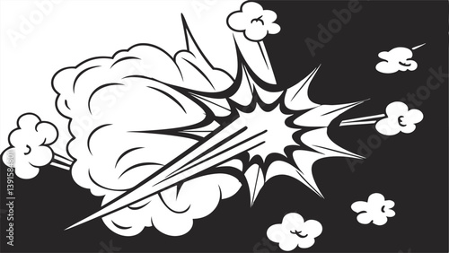 Dynamic Comic Book Explosion Pop Art Style Blast Power