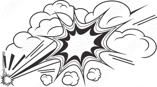 Dynamic Comic Book Explosion Pop Art Style Blast Power