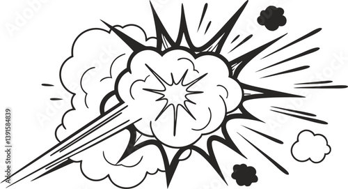 Dynamic Comic Book Explosion Pop Art Style Blast Power