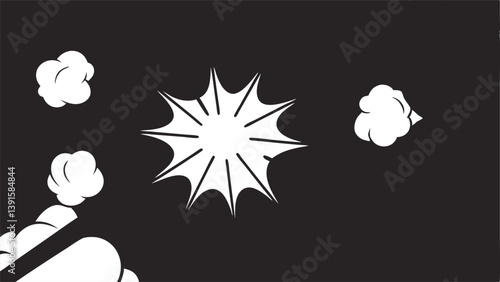 Dynamic Comic Book Explosion Pop Art Style Blast Power