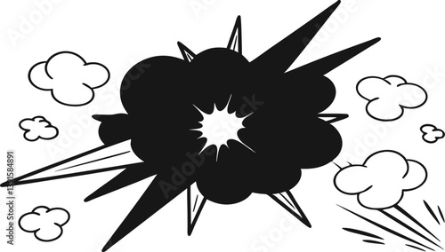 Dynamic Comic Book Explosion Pop Art Style Blast Power
