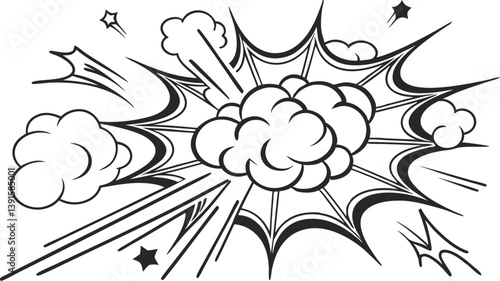 Dynamic Comic Book Explosion Pop Art Style Blast Power