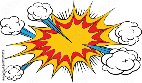 Dynamic Comic Book Explosion Pop Art Style Blast Power