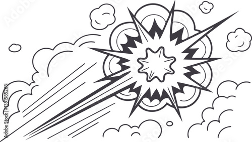 Dynamic Comic Book Explosion Pop Art Style Blast Power