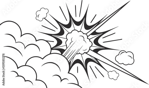 Dynamic Comic Book Explosion Pop Art Style Blast Power
