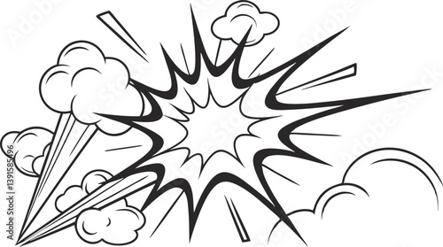 Dynamic Comic Book Explosion Pop Art Style Blast Power