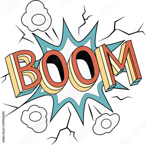 Dynamic Comic Book Explosion Pop Art Style Blast Power