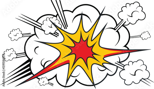 Dynamic Comic Book Explosion Pop Art Style Blast Power