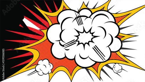 Dynamic Comic Book Explosion Pop Art Style Blast Power