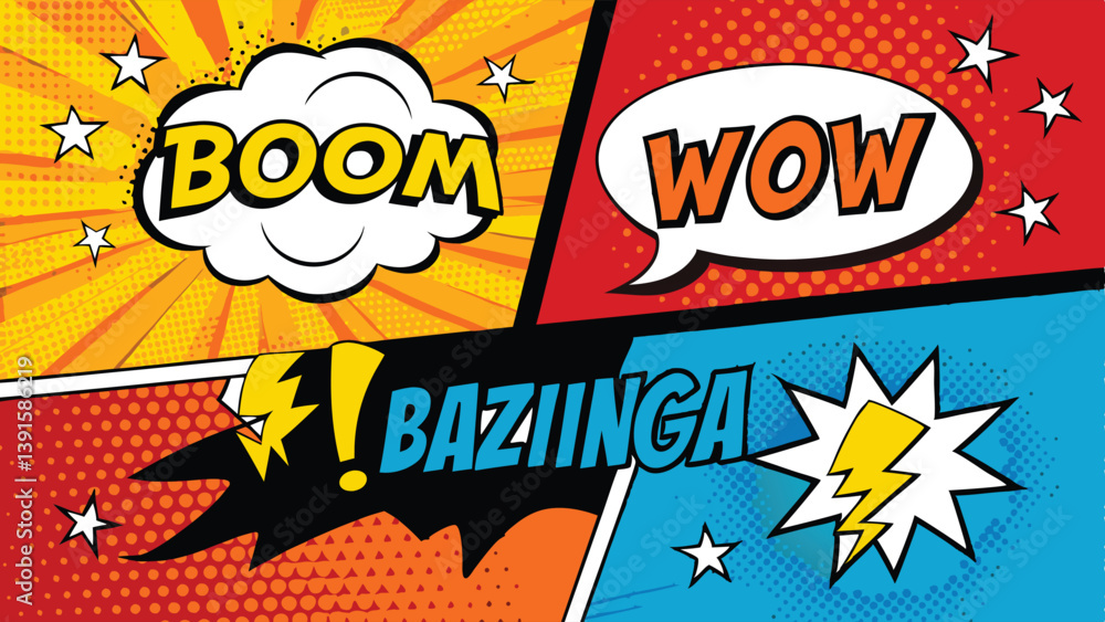 Dynamic Comic Book Explosion Pop Art Style Blast Power Dynamic Comic Book Explosion Pop Art Style Blast Power