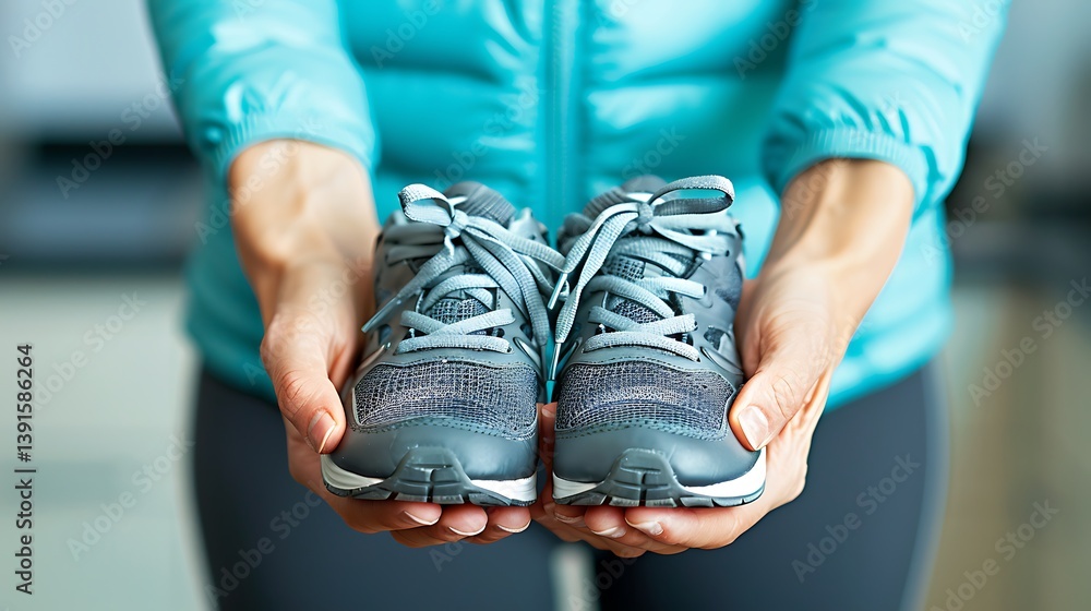 Person Holding Out Two Running Shoes in Open Hands Person Holding Out Two Running Shoes in Open Hands