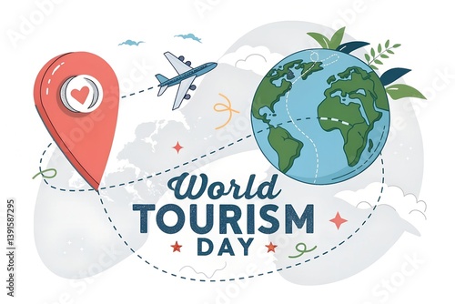 World tourism day. world tourism day lettering celebration .