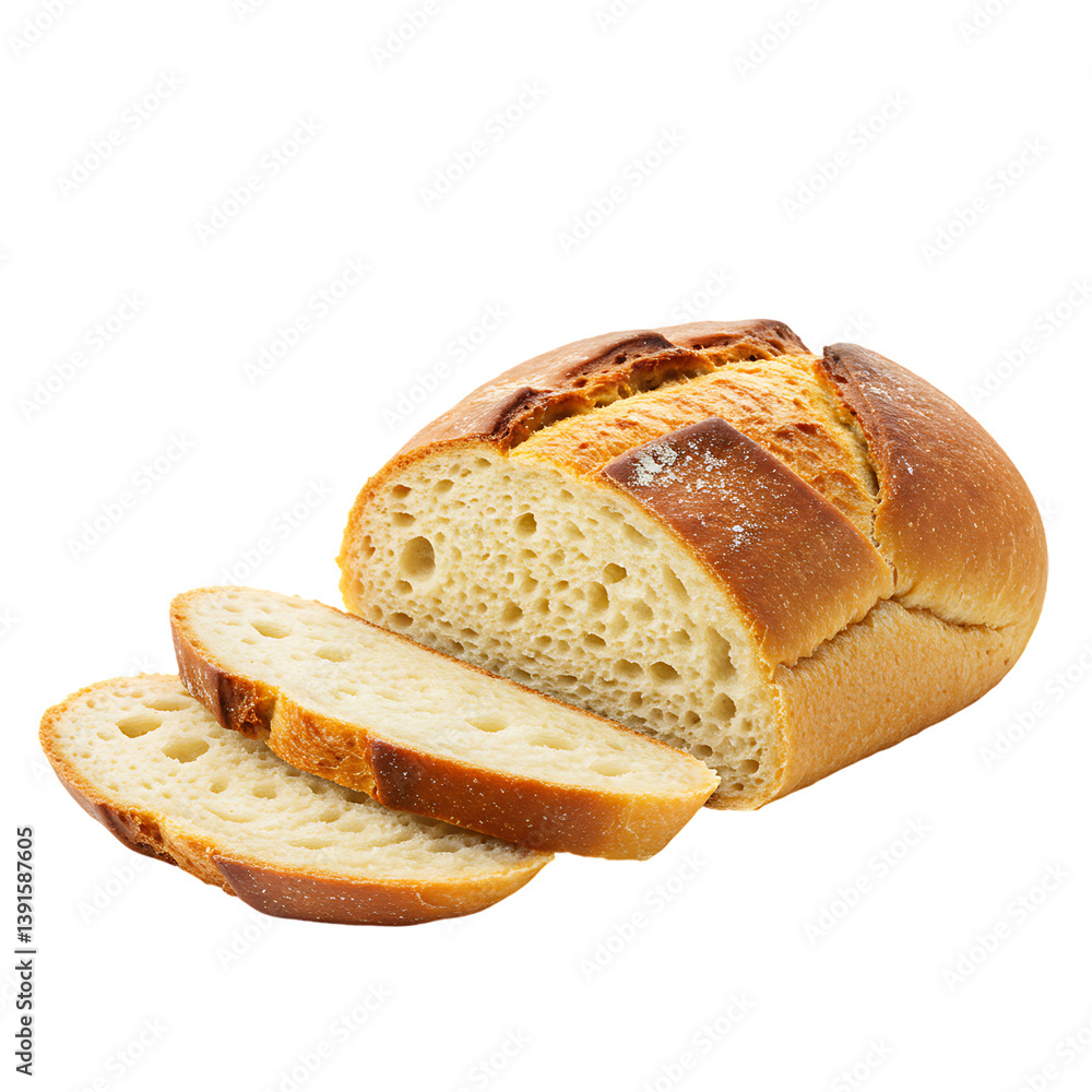 Artisan Bread: Loaf, Slices, Bakery Artisan Bread: Loaf, Slices, Bakery