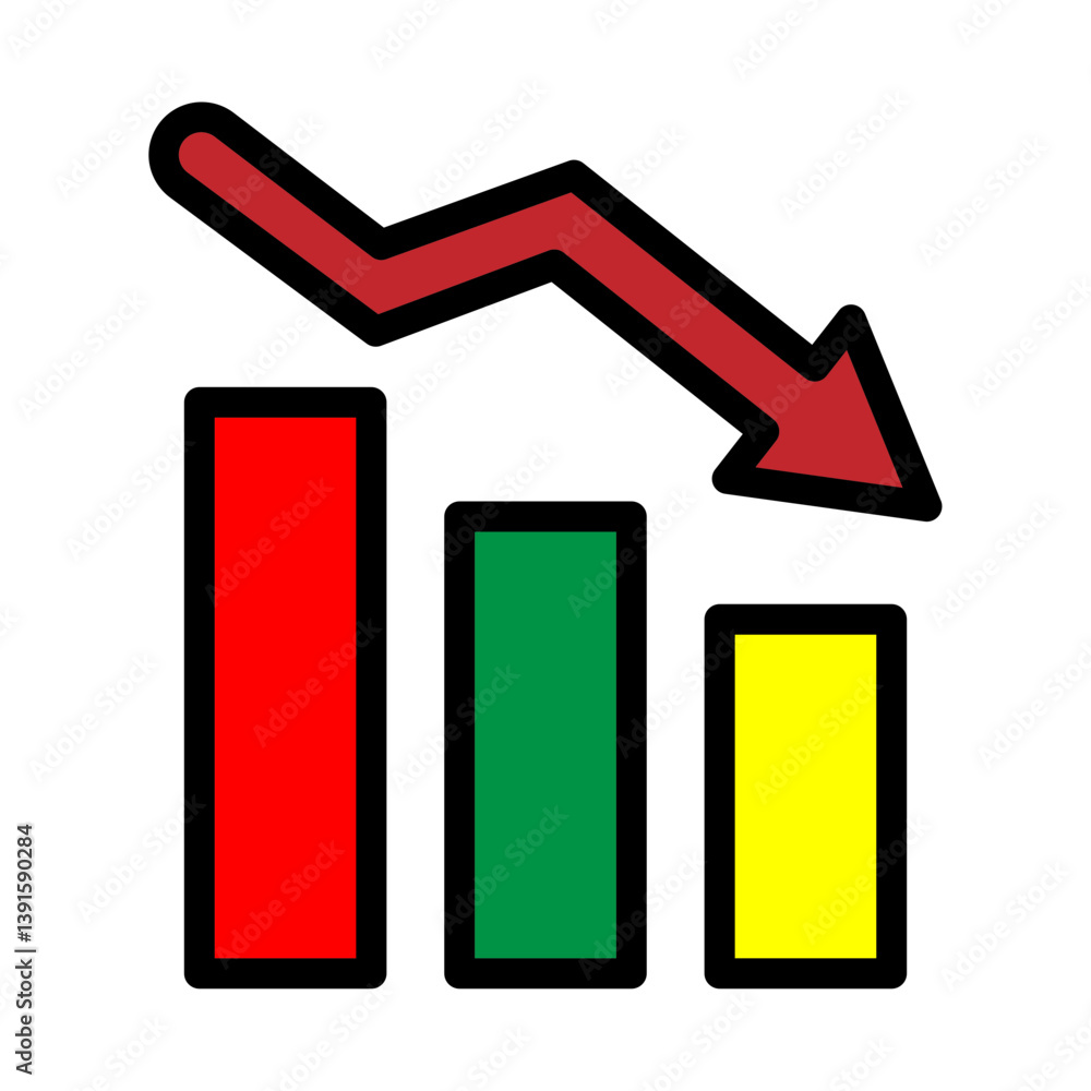 Loss Arrow Vector Filled Icon Design Loss Arrow Vector Filled Icon Design