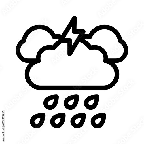 rain cloud line icon