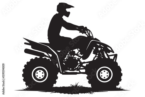 ATV quad bike silhouette illustration vector graphic for adventure