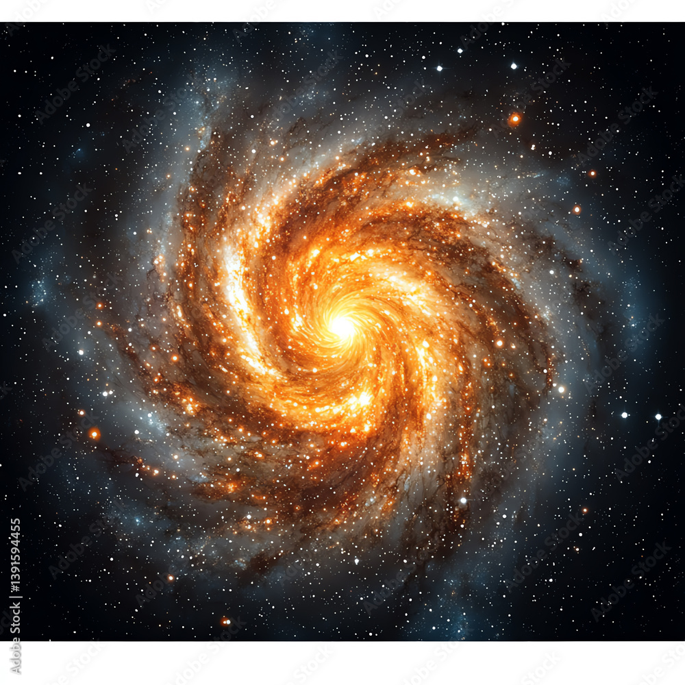 Fototapeta premium A stunning spiral galaxy with vibrant colors and countless stars, representing the beauty of the universe and its mysteries.