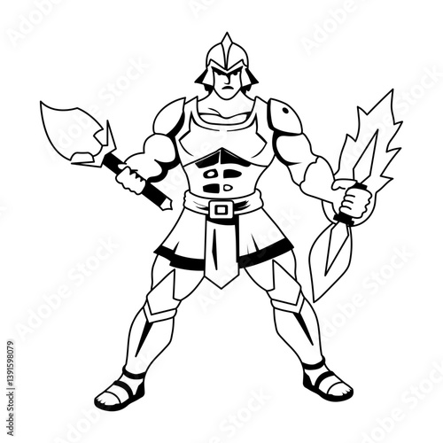 Wallpaper Mural A glyph style illustration of lightning knight 
 Torontodigital.ca