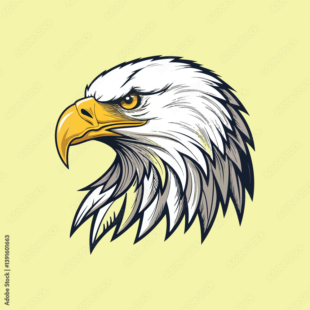 Fototapeta premium Majestic Bald Eagle Head Illustration bald eagle vector illustration 