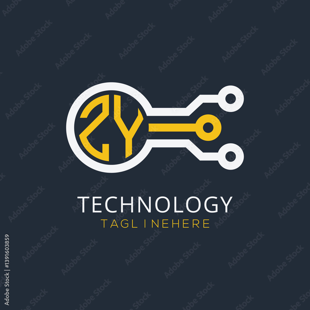 initial monogram for technology logo with circle style design initial monogram for technology logo with circle style design