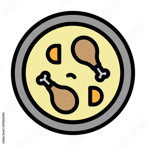 Tandoori Chicken Vector Filled Icon Design