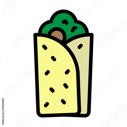 Burrito Vector Filled Icon Design