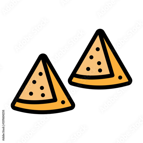 Samosa Vector Filled Icon Design