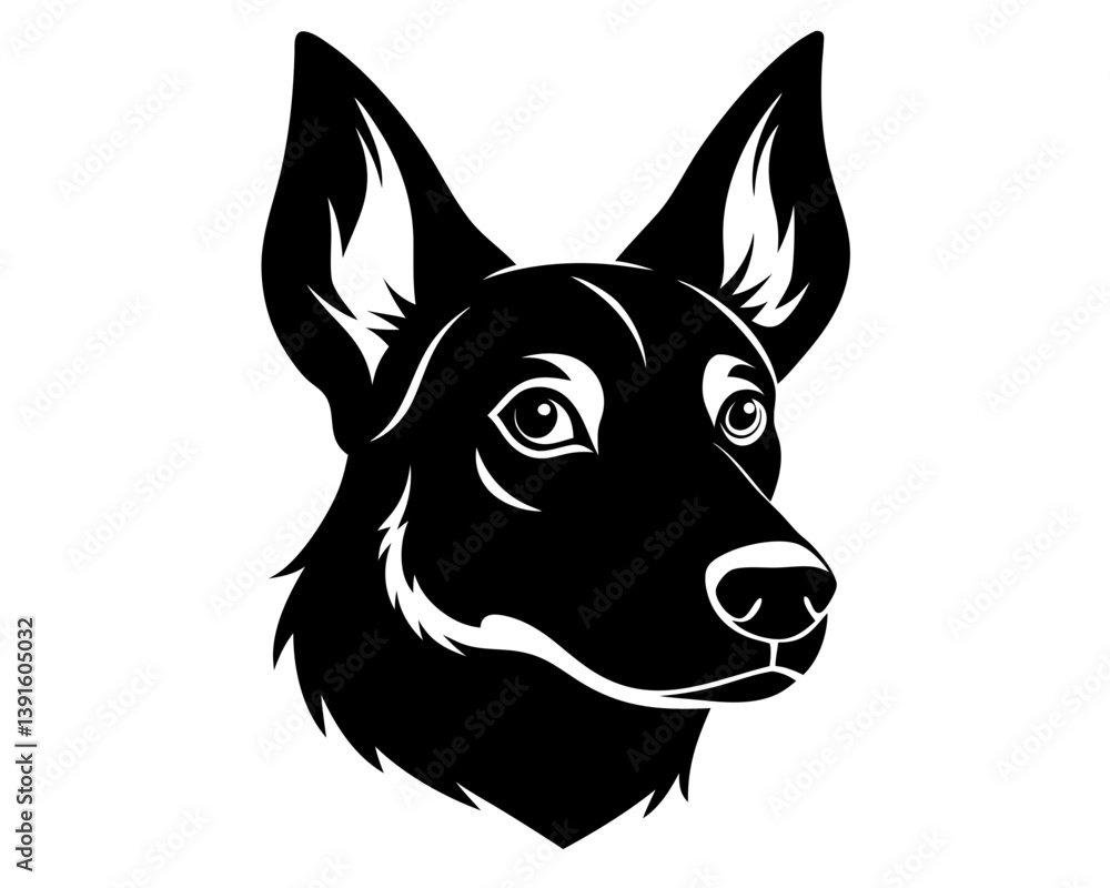 Dog Head Silhouette Vector & Loyal Pet Face SVG Dog Head Silhouette Vector & Loyal Pet Face SVG
