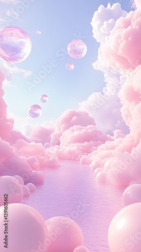 Dreamy pink cloudscape