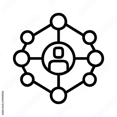 Person network connection icon for social media and business networking concept vector illustration