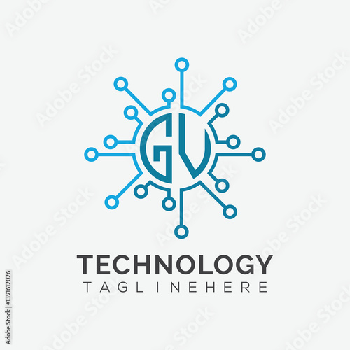 initial monogram for technology logo with circle style design