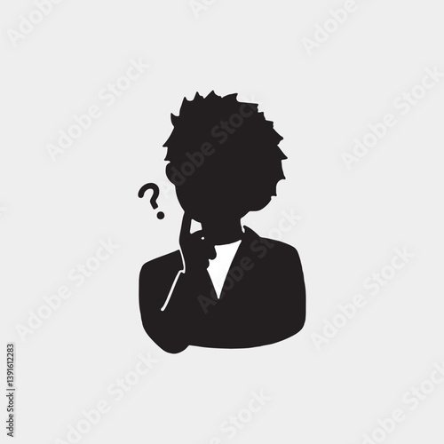 thinking male profile confused user avatar.