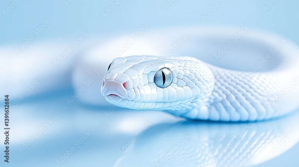 Fototapeta premium White snake close-up