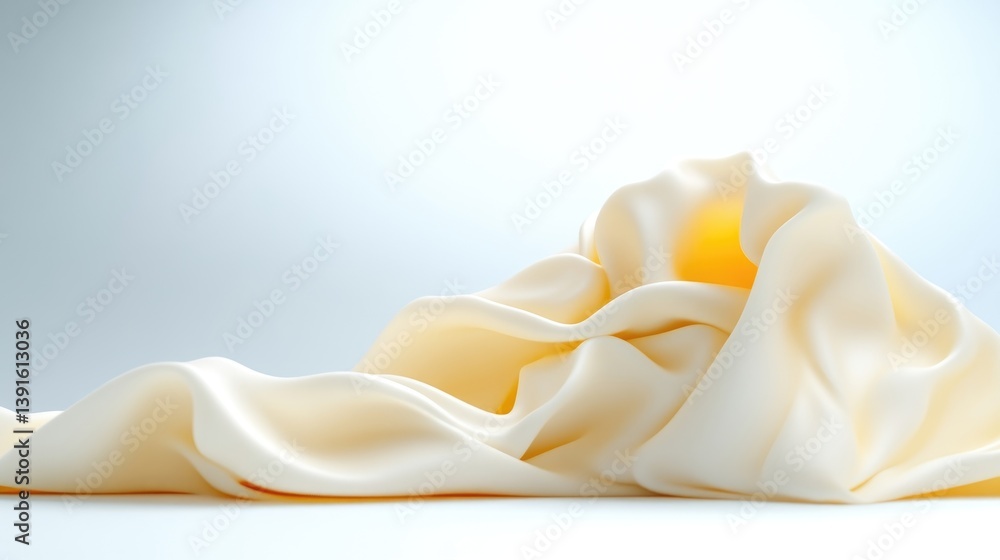 Soft, flowing fabric draped over itself, highlighting a subtle yellow accent Soft, flowing fabric draped over itself, highlighting a subtle yellow accent