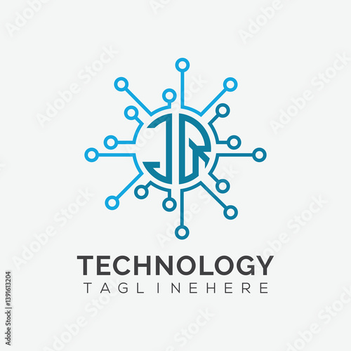 initial monogram for technology logo with circle style design