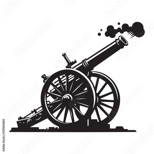 Cannon silhouette vector art for history and military buffs