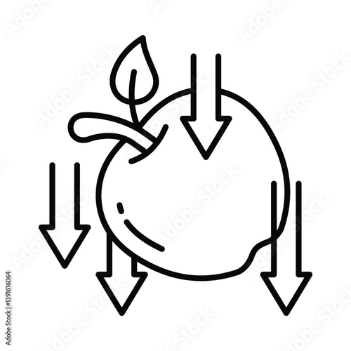 Gravity vector outline icon. EPS 10 file