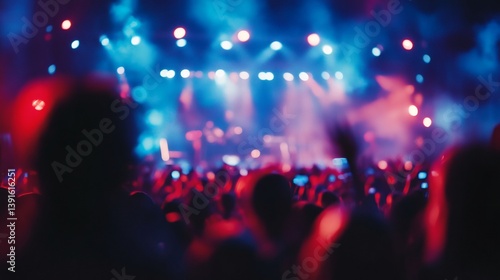 Wallpaper Mural Crowd enjoying concert, stage lights, vibrant atmosphere, music festival Torontodigital.ca