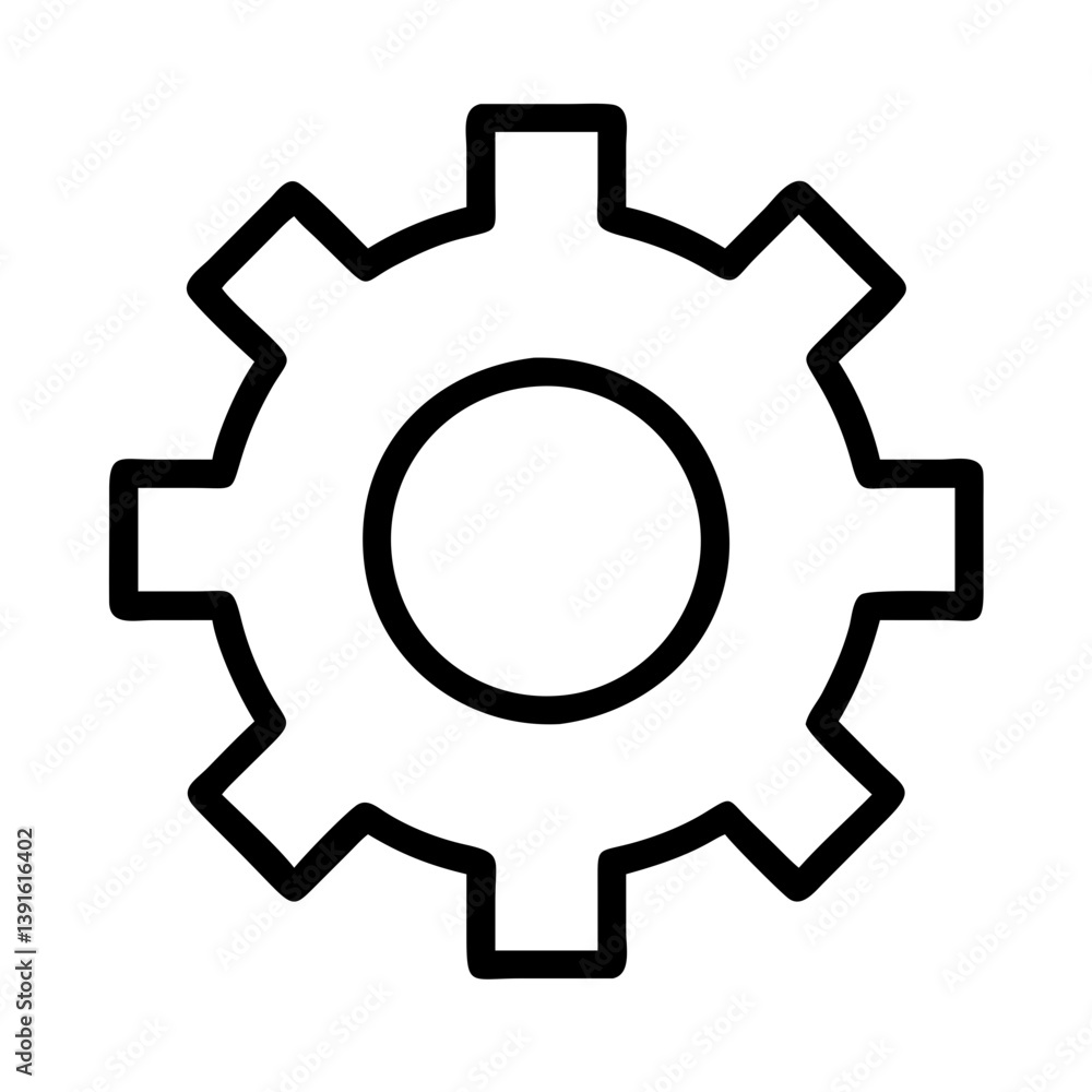 Gear mechanism cogwheel engineering technical drawing outline vector illustration design element for projects Gear mechanism cogwheel engineering technical drawing outline vector illustration design element for projects
