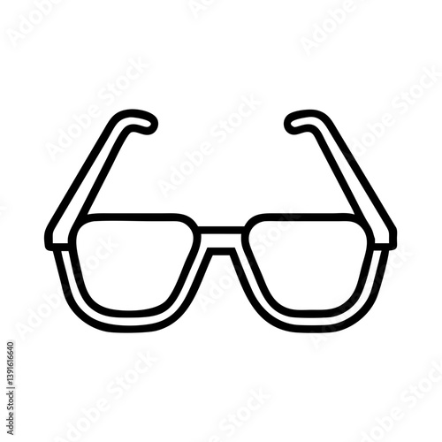 Glasses outline vector for vision correction and eye protection with style and fashion accessory design