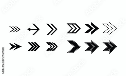 Set of Modern Arrow Icons for Design Projects