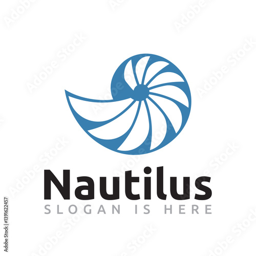Nautilus Abstract Spiral Propeller Sea Shell Business Logo Template